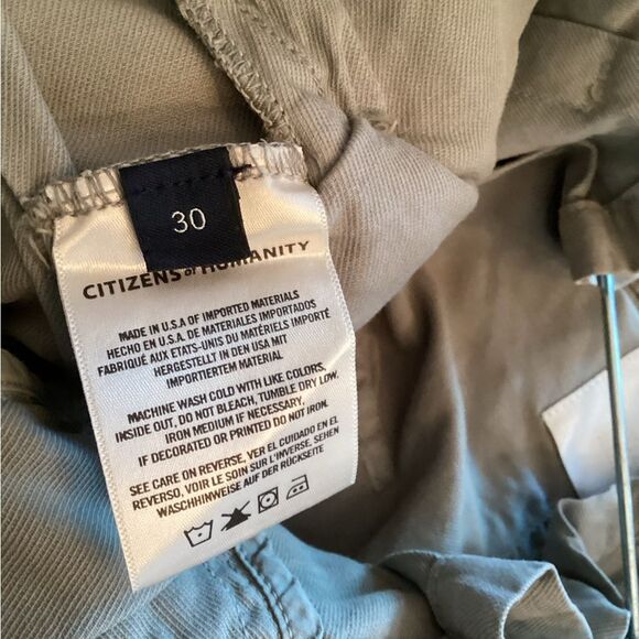 CITIZENS OF HUMANITY GREEN WIDE LEG LIZETTE PAPERBAG WAIST CARGO TROUSER PANTS - Picture 8 of 9